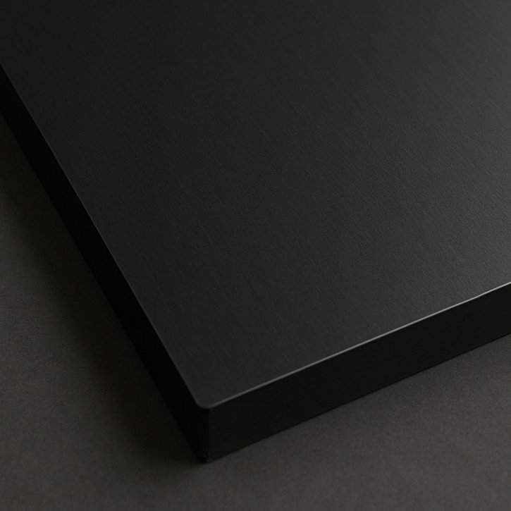 Schwarzeloxieren: Metallisches Bauteil während des Schwarzeloxierens, dunkle eloxierte Oberfläche mit edlem Finish